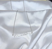 Custom Minimalist Name Necklace in Silver and Gold