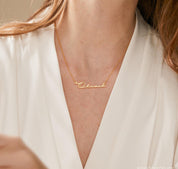 Custom Minimalist Name Necklace in Silver and Gold