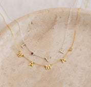 Personalized Gemstone Initial Necklace