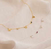 Personalized Gemstone Initial Necklace