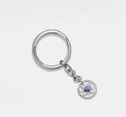 Silver Compass Projection Keychain Custom Photo