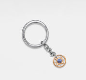 Silver Compass Projection Keychain Custom Photo