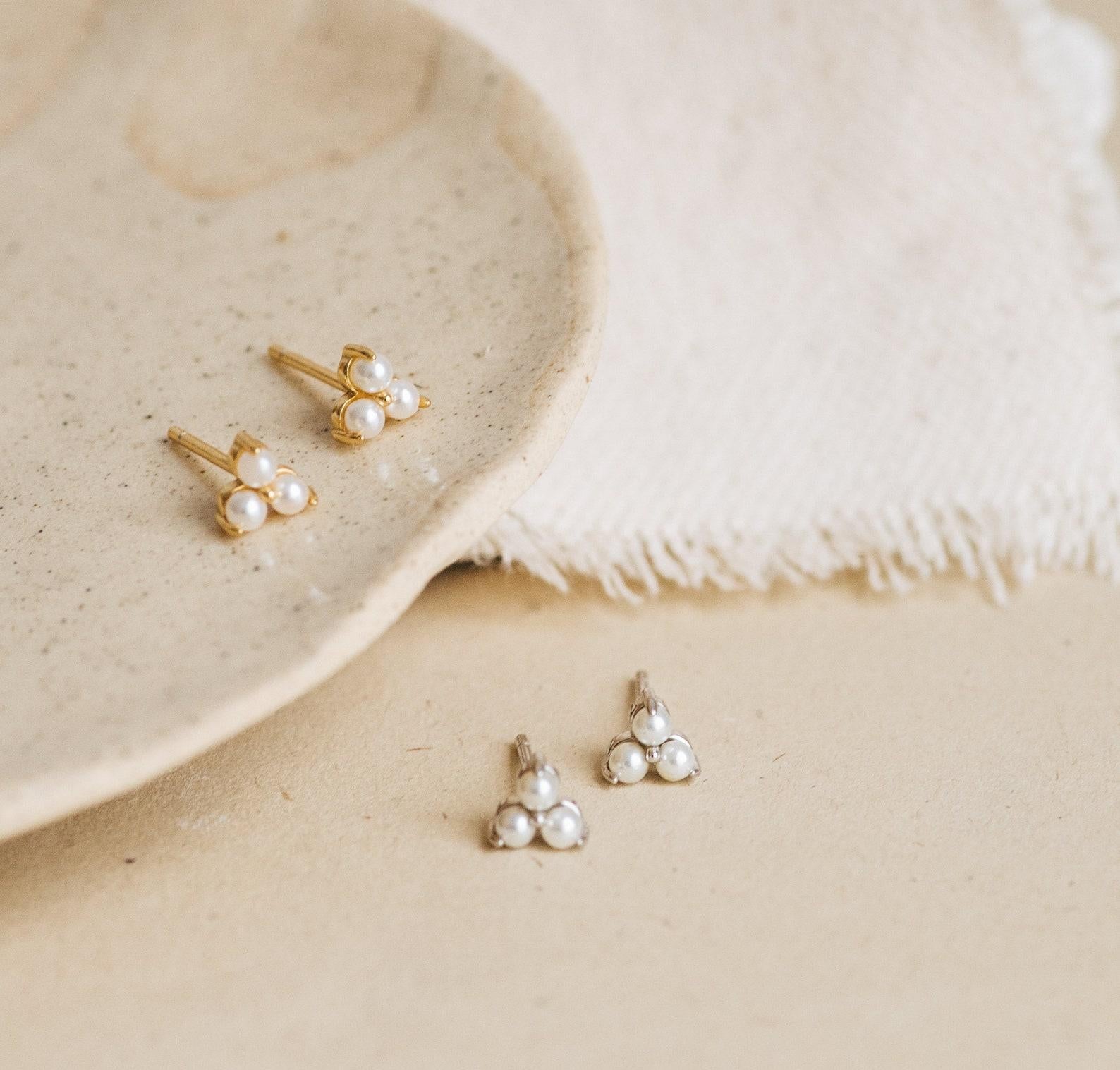 Delicate Pearl Stud Earrings for Anniversary