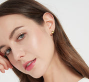 Dainty Gold Bean Stud Earrings