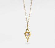 Gold Bird Photo Projection Necklace