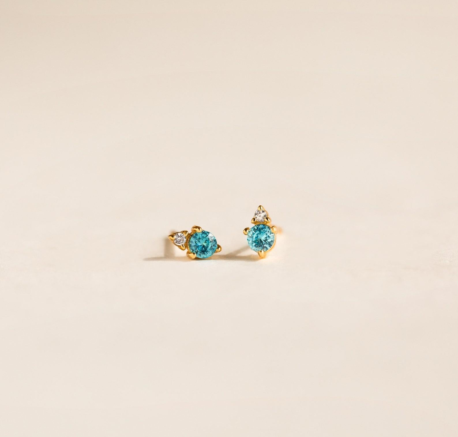 Dainty Birthstone Stud Earrings for Birthdays