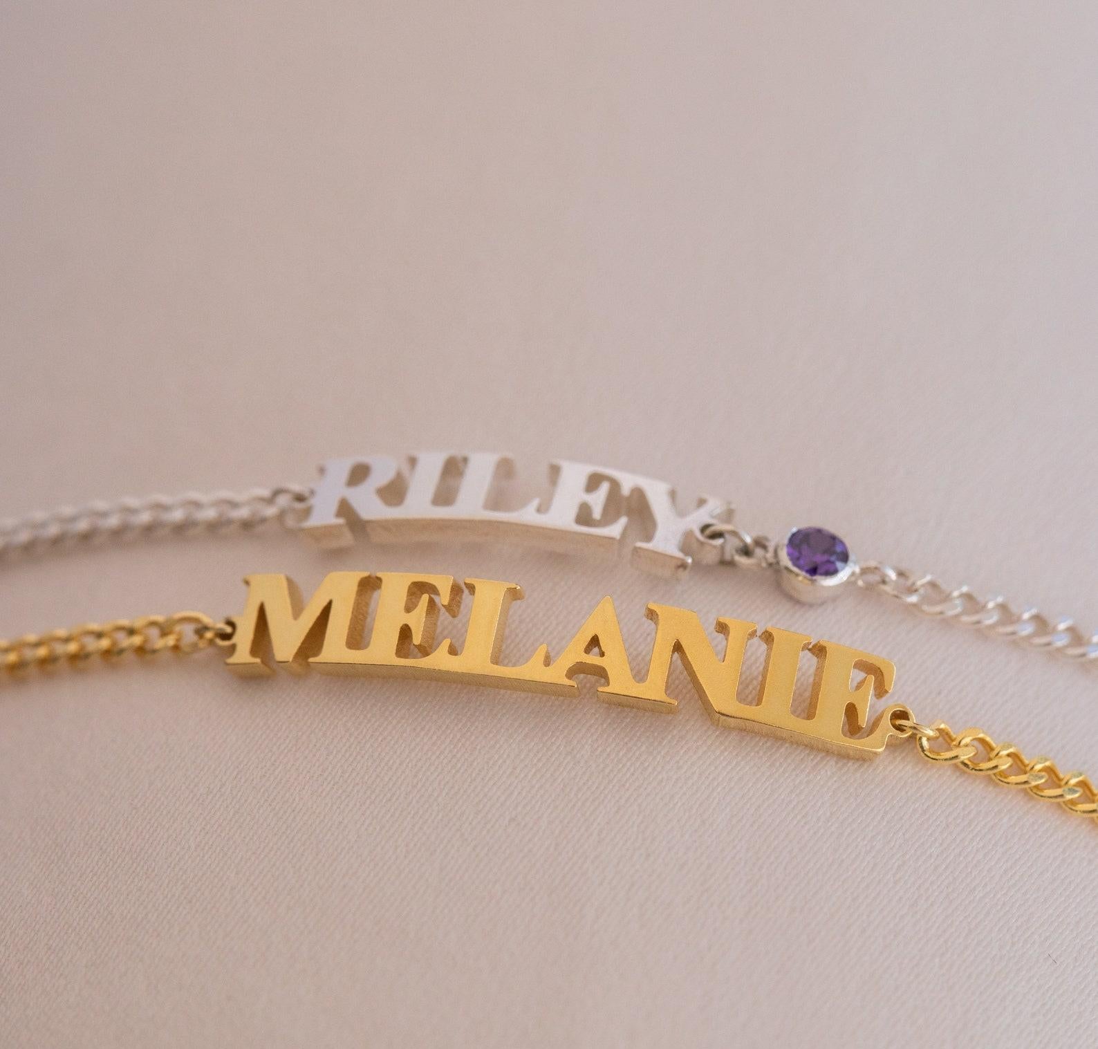 Personalized Birthstone Name Bracelet