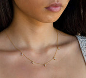 Dainty Baguette Diamond Station Necklace