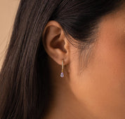 Minimalist Gold Birthstone Hoop Earrings