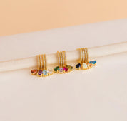 Minimalist Gold Birthstone Hoop Earrings