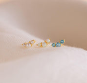 Custom Birthstone Trio Studs for Moms