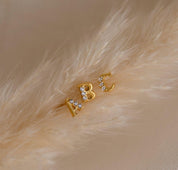 Personalized Initial Stud Earrings with Diamonds