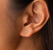 Personalized Initial Stud Earrings with Diamonds