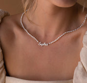 Custom Pearl Name Necklace for Her