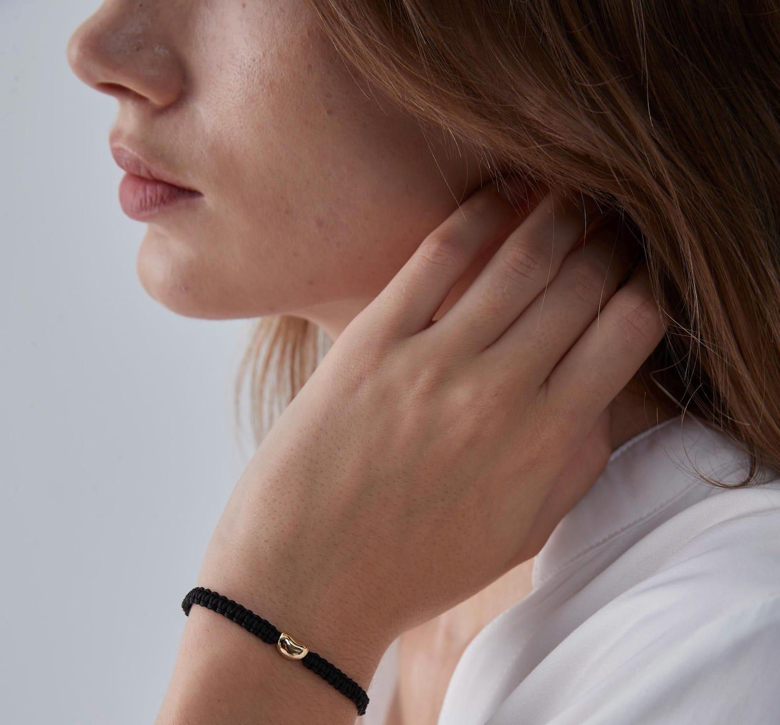 Dainty Gold Bean Braided Bracelet