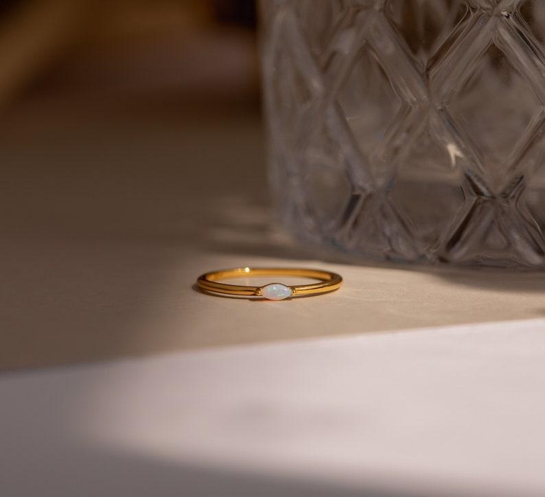 Personalized Opal Minimalist Ring