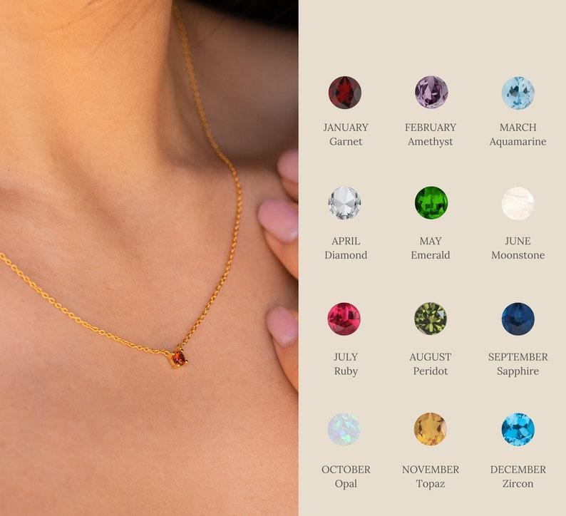 Personalized Gold Birthstone Necklace