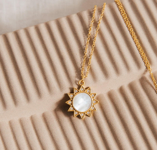 Custom Diamond Sun Pearl Necklace