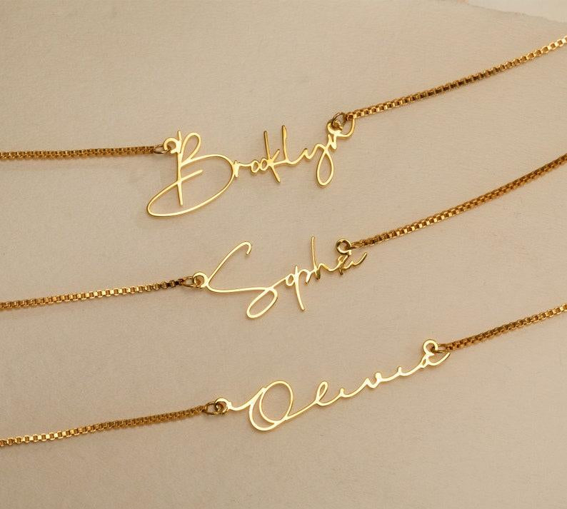 Personalized Gold Name Necklace with Box Chain