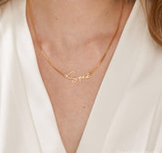 Personalized Gold Name Necklace with Box Chain