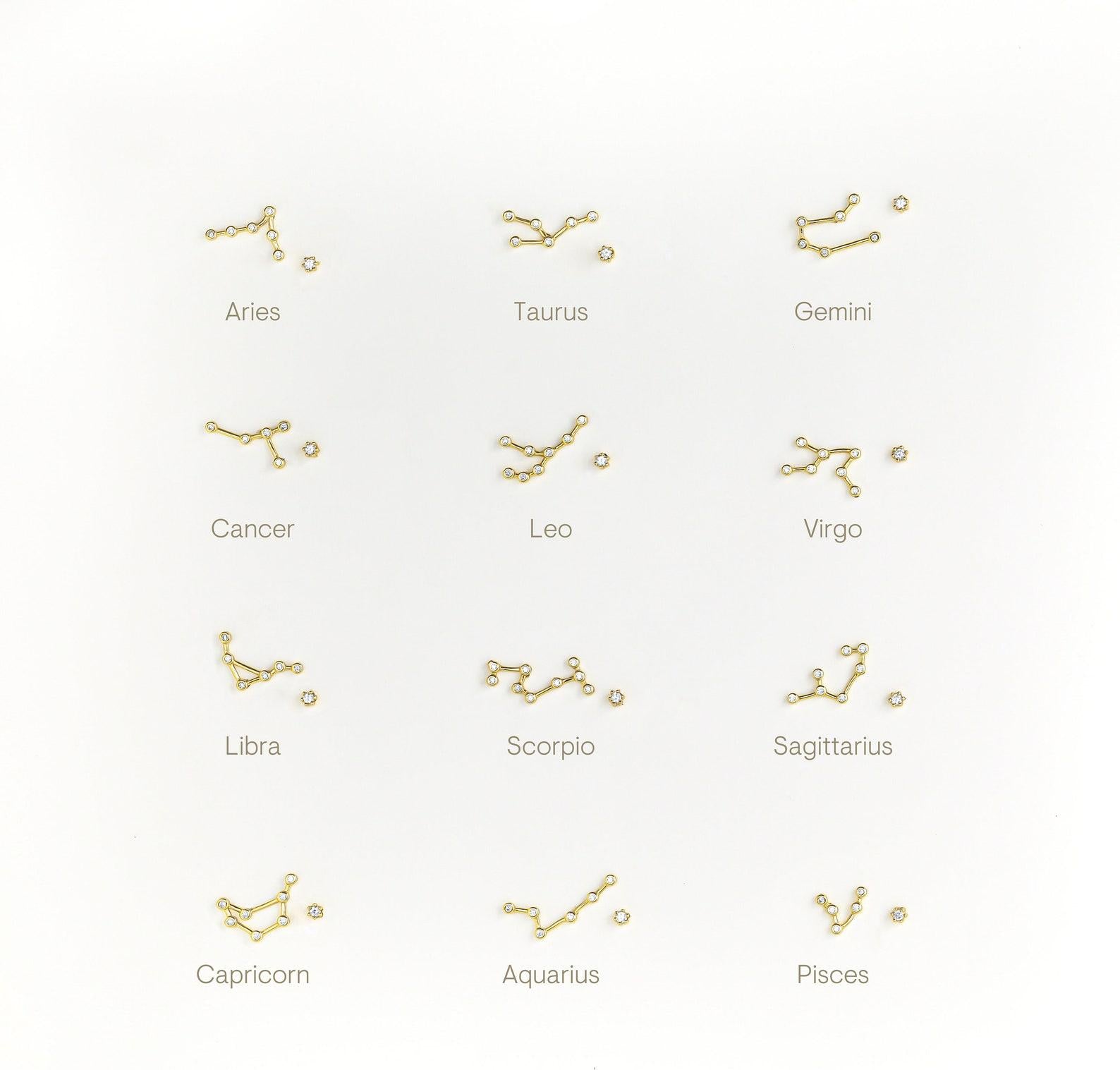 Personalized Zodiac Constellation Earrings