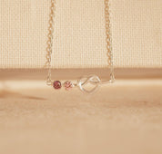 Personalized Love Knot Birthstone Necklace