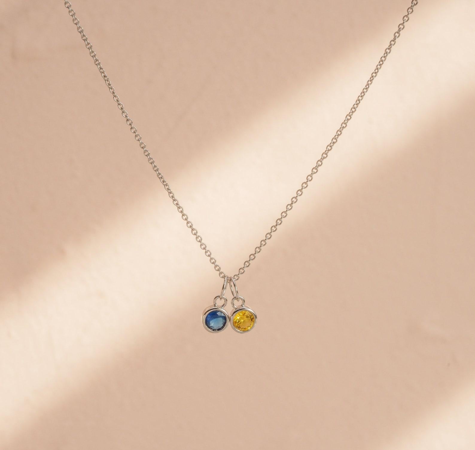 Custom Birthstone Family Necklace for Gifts