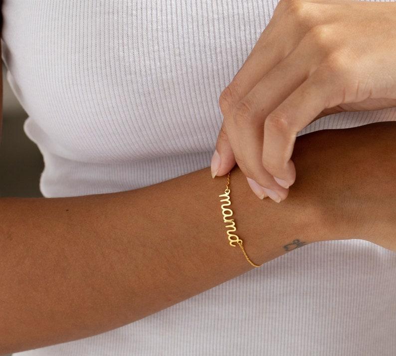 Custom 18K Gold Mama Bracelet