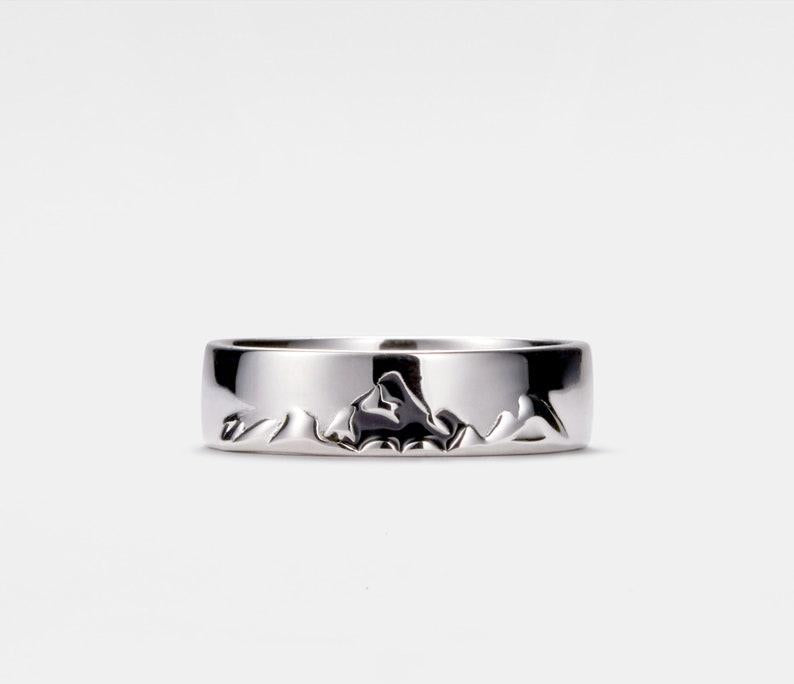 Mountain Ocean Couple Ring for Friendship