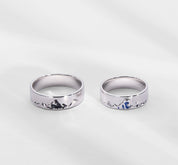 Mountain Ocean Couple Ring for Friendship