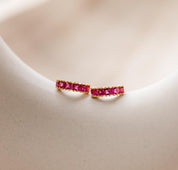 Personalized Gold Hoop Earrings with Birthstone