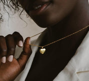 Personalized Gold Heart Locket Necklace