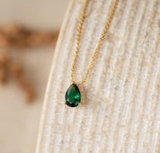 Personalized Birthstone Teardrop Necklace