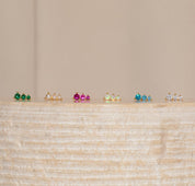 Custom Birthstone Bar Stud Earrings