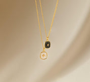 Celestial Pendant Necklace in Black or Pearl