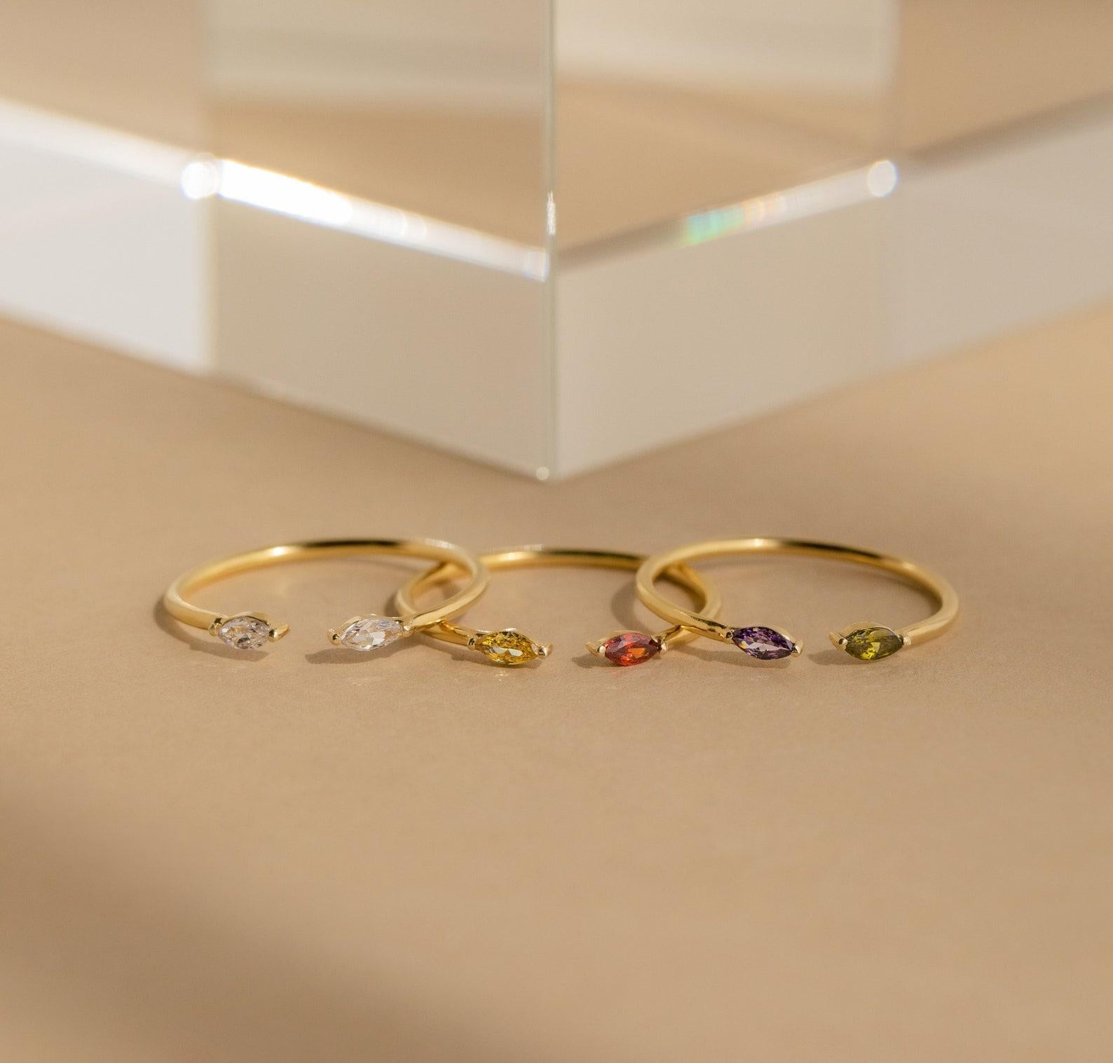 Personalized Marquise Birthstone Ring