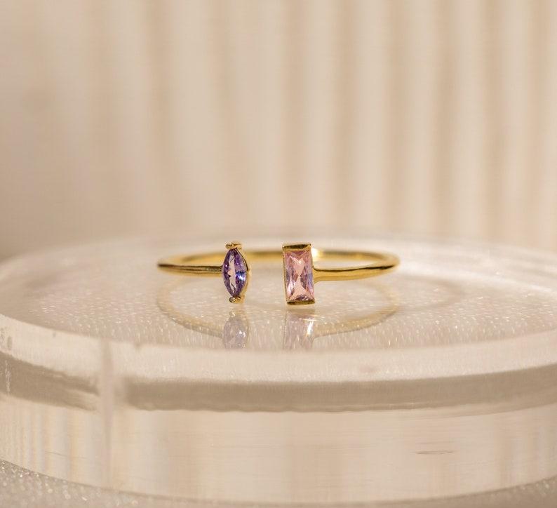 Baguette and Marquise Birthstone Ring