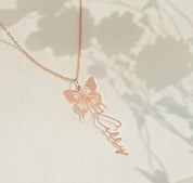 Personalized Gold Butterfly Name Necklace