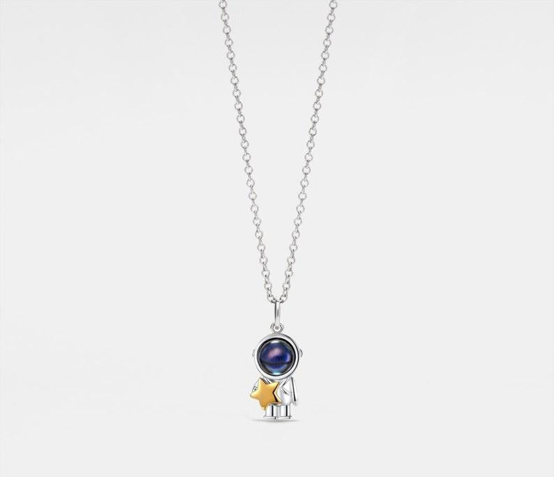 Custom Astronaut Star Projection Necklace