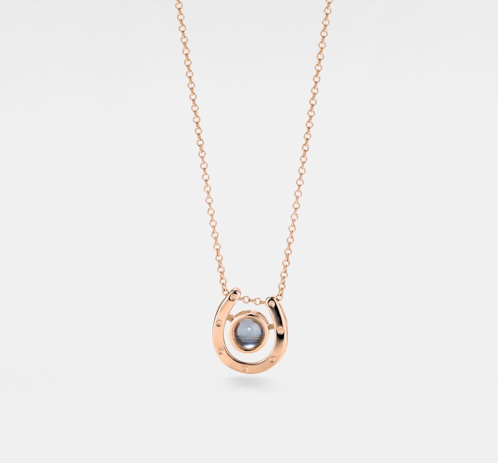 Horseshoe Photo Projection Necklace