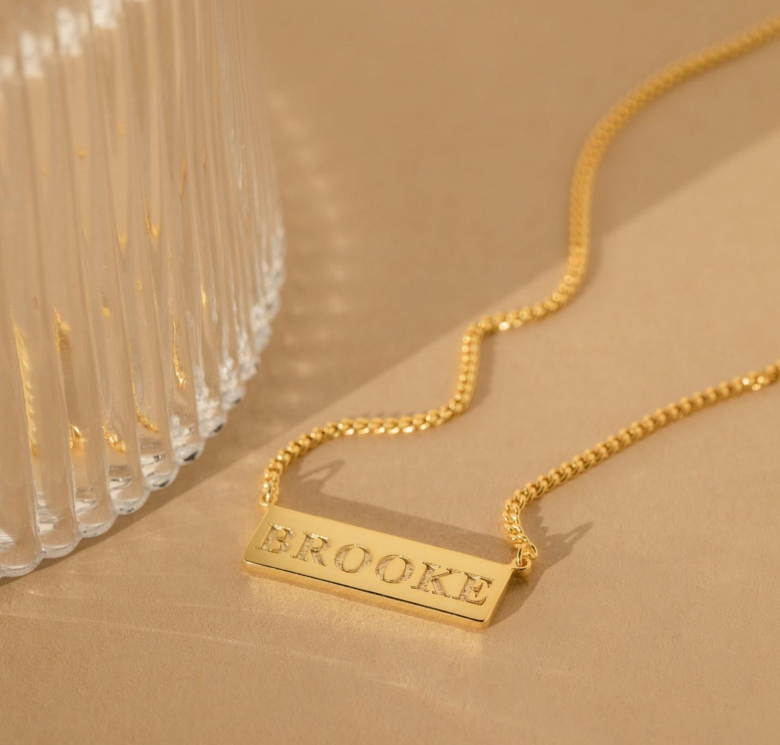 Personalized Dainty Bar Name Necklace