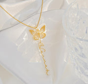 Personalized Dainty Butterfly Name Necklace