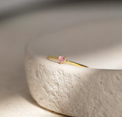 Personalized Dainty Birthstone Heart Ring