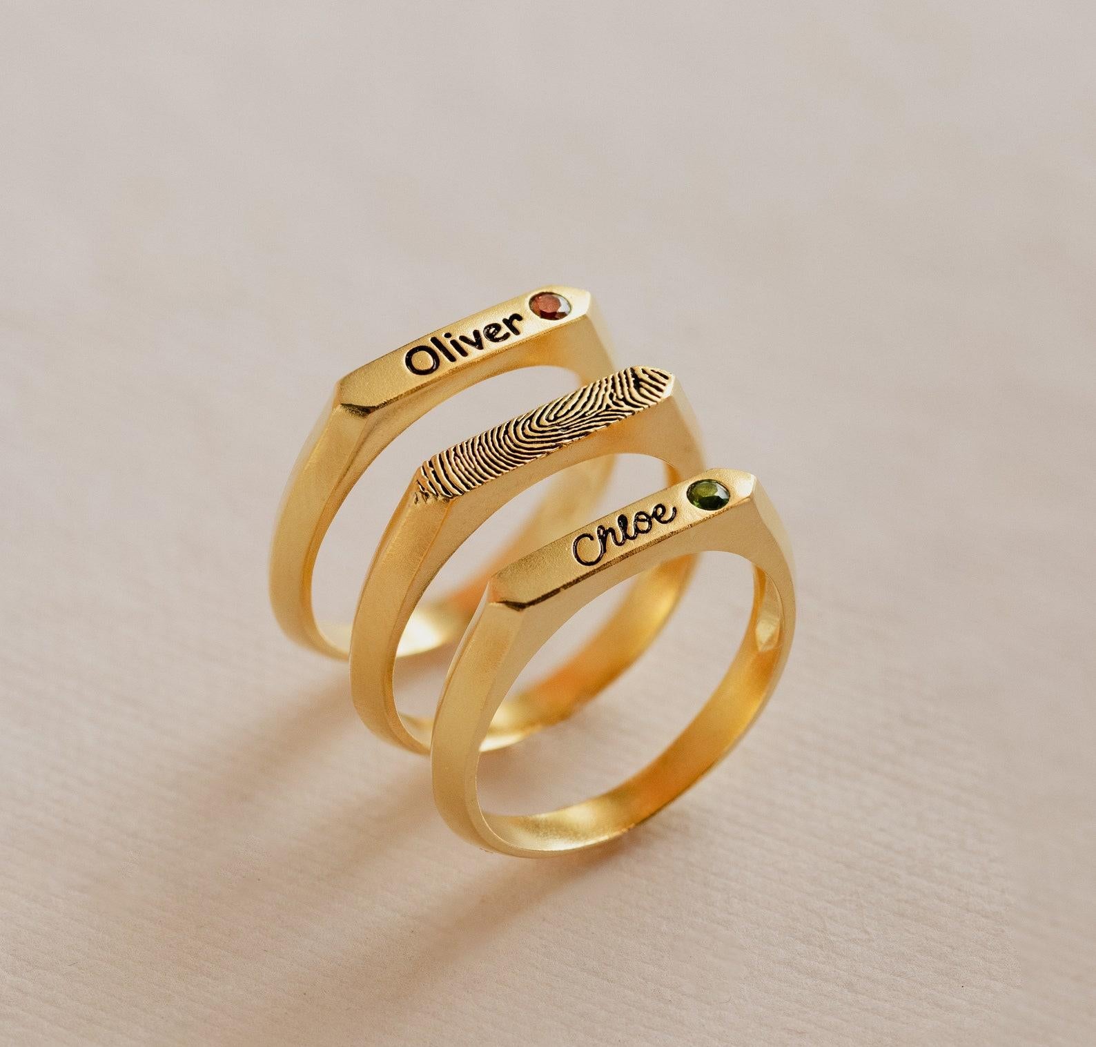 Personalized Engraved Bar Ring for Mom