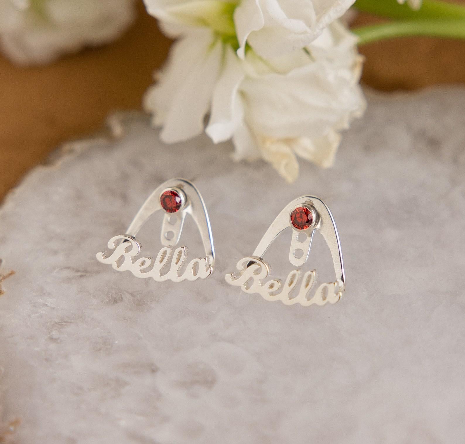 Personalized Name Ear Jacket Earrings