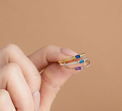 Twist Baguette Birthstone Ring for Occasions