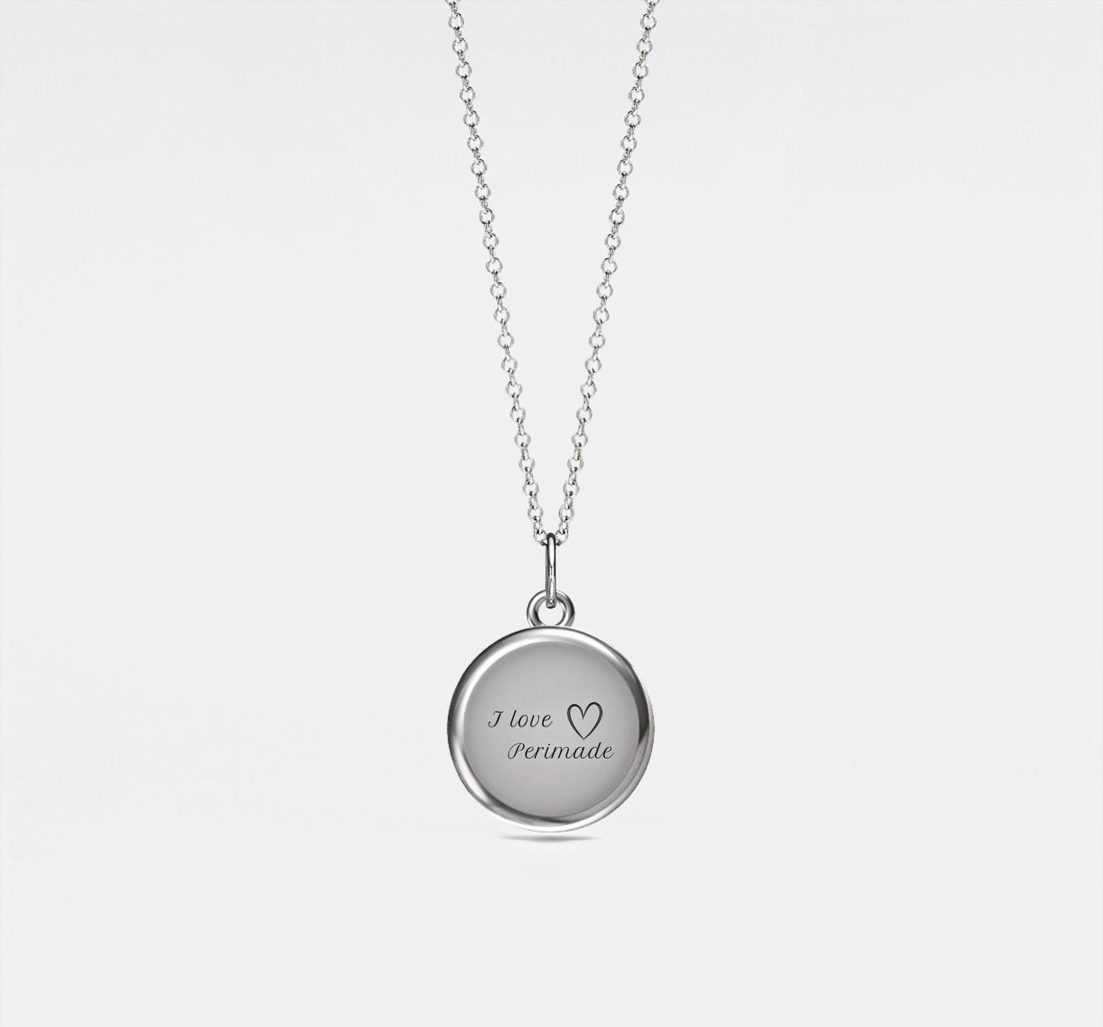 Sterling Silver Round Photo Locket Necklace