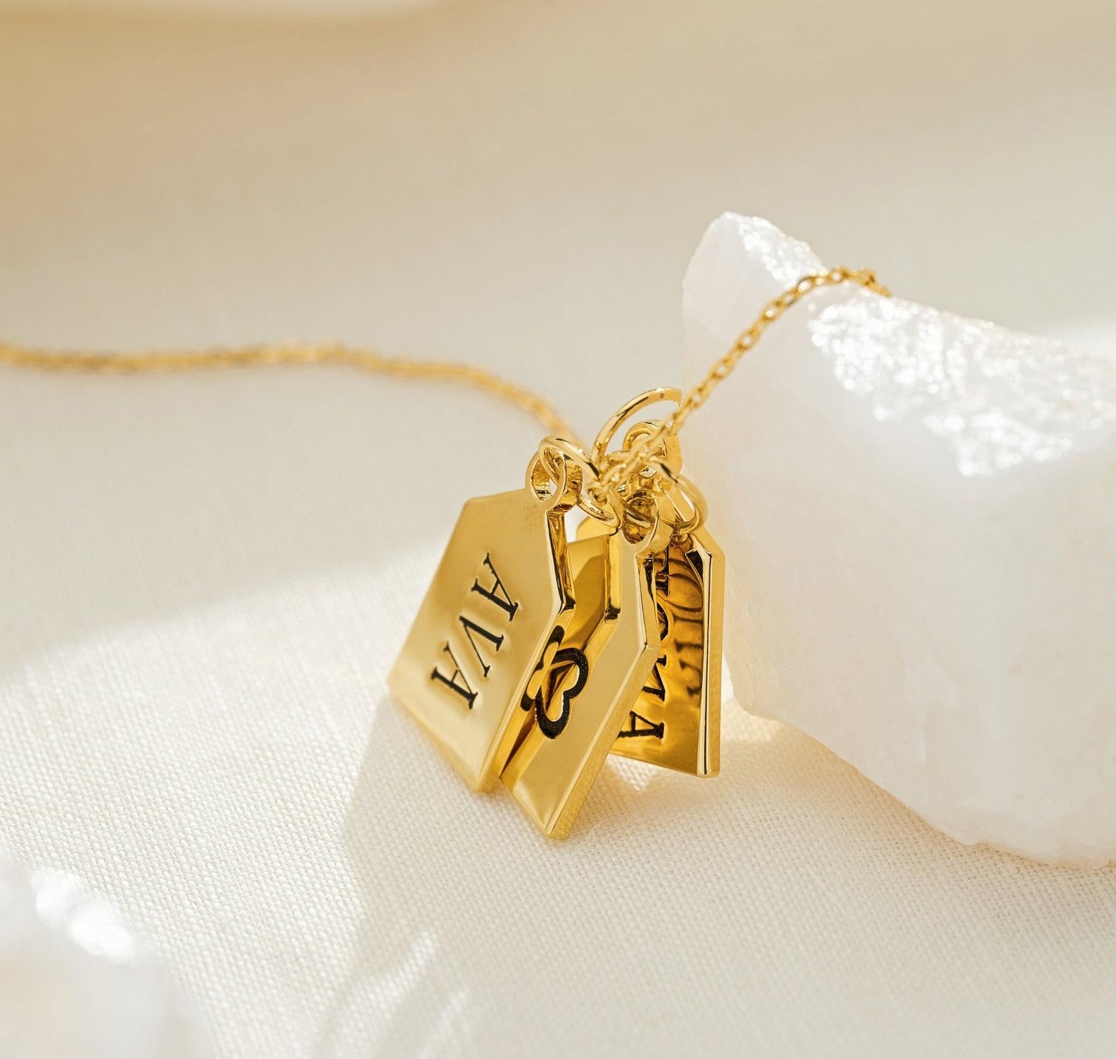 Custom Engraved Mini Bar Tag Necklace