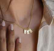 Tiny Bar Initial Necklace with Box Chain