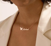 Custom Butterfly Name Necklace for Her